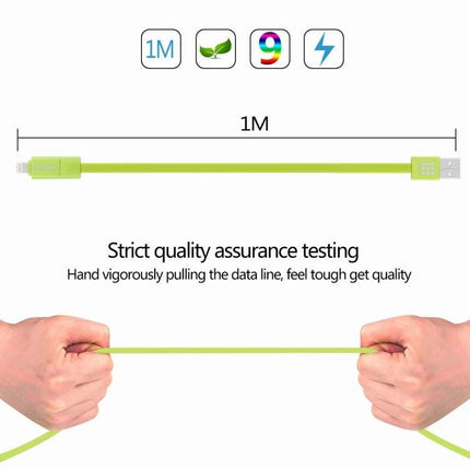 HAWEEL Cable for Everyday Phone Charging and Data Syncing - 1M green Micro USB charging and data cable showing durability test