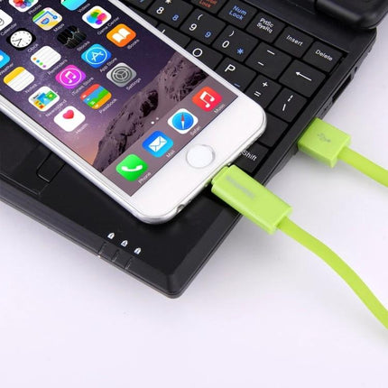 HAWEEL Cable for Everyday Phone Charging and Data Syncing plugged into smartphone and laptop for charging and file syncing