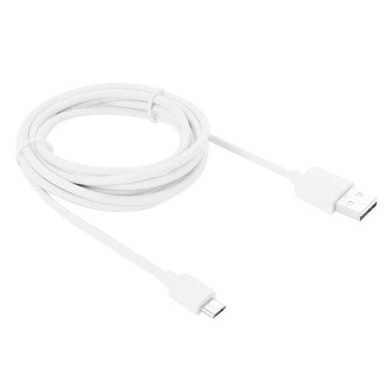 Micro USB Cable for Daily Android Phone Charging Needs white coiled cable with USB-A to Micro-USB connectors for charging and syncing