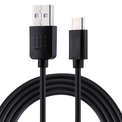 HAWEEL USB-C Cable for Everyday Device Charging and Syncing - black USB-A to USB-C charging and syncing cable coiled for daily use