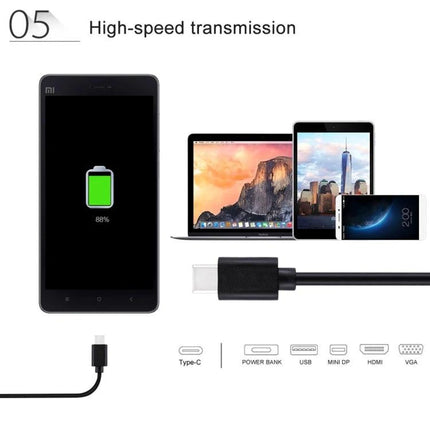 HAWEEL USB-C Cable for Everyday Device Charging and Syncing connected to phone, tablet and laptop for high-speed charging and data transfer
