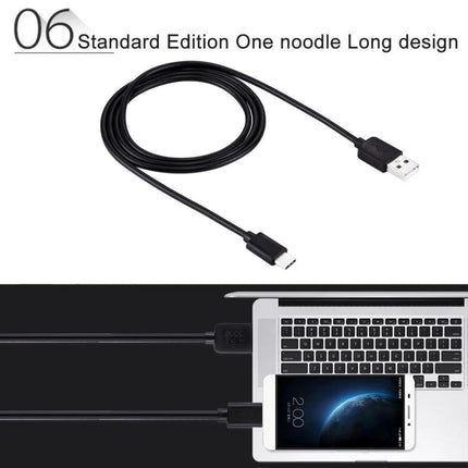HAWEEL USB-C Cable for Everyday Device Charging and Syncing - black USB-A to USB-C cable coiled with phone and laptop connected