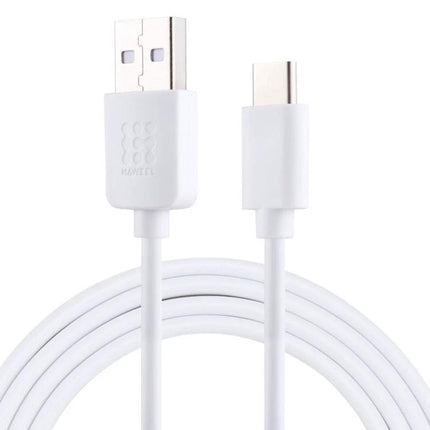 HAWEEL USB-C Cable for Everyday Device Charging and Syncing - white USB-A to USB-C charging and data cable coiled