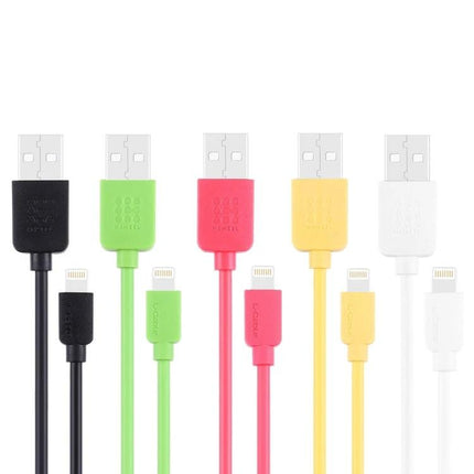 HAWEEL USB Cable for Daily iPhone and iPad Charging Needs - colorful lightning charging and syncing cables (black, green, pink, yellow, white)