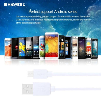 Convenient Cables for Daily Smartphone Charging, 3 Pack - white USB to micro USB cable set with phones in background