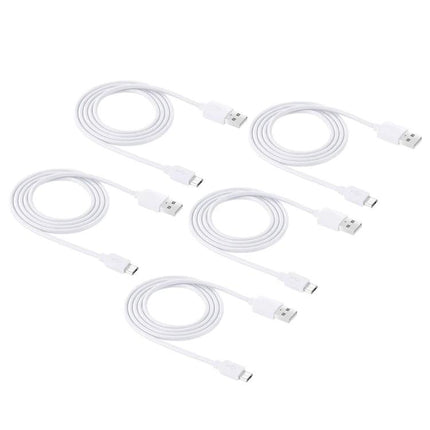 Charging Cables for Everyday Smartphone Charging Needs - set of five white USB charging and data sync cables