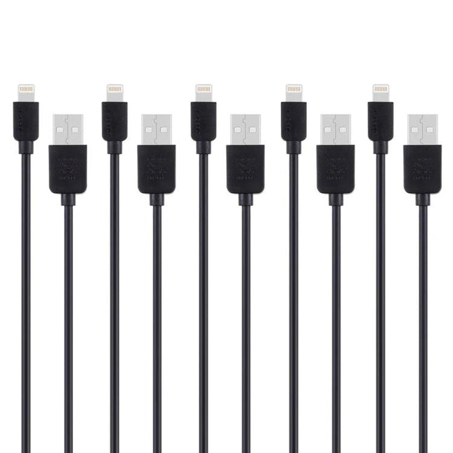 HAWEEL Cables for Daily iPhone Charging and Home Use - pack of five black Lightning to USB charging and syncing cables for home or office