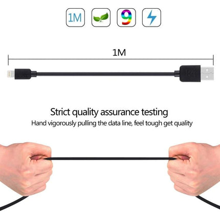 HAWEEL Cables for Daily iPhone Charging and Home Use - 1M durable black Lightning to USB charging and data cable, pack of five, everyday use
