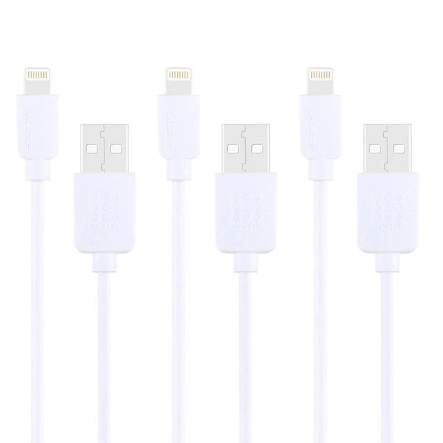 HAWEEL Cables for Daily iPhone and iPad Charging Essentials - white USB to Lightning cables pack for everyday charging and syncing