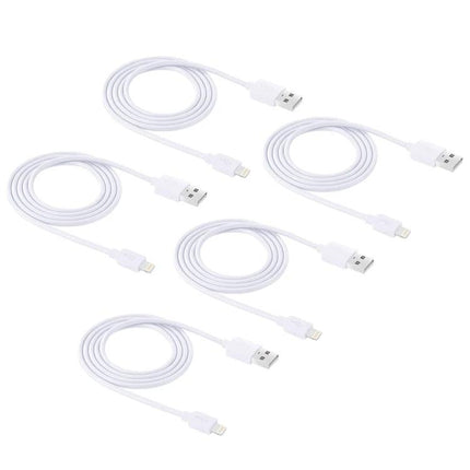 HAWEEL Cable for Everyday iPhone Charging and Syncing - white USB to Lightning cables shown coiled for charging, syncing, travel and work use