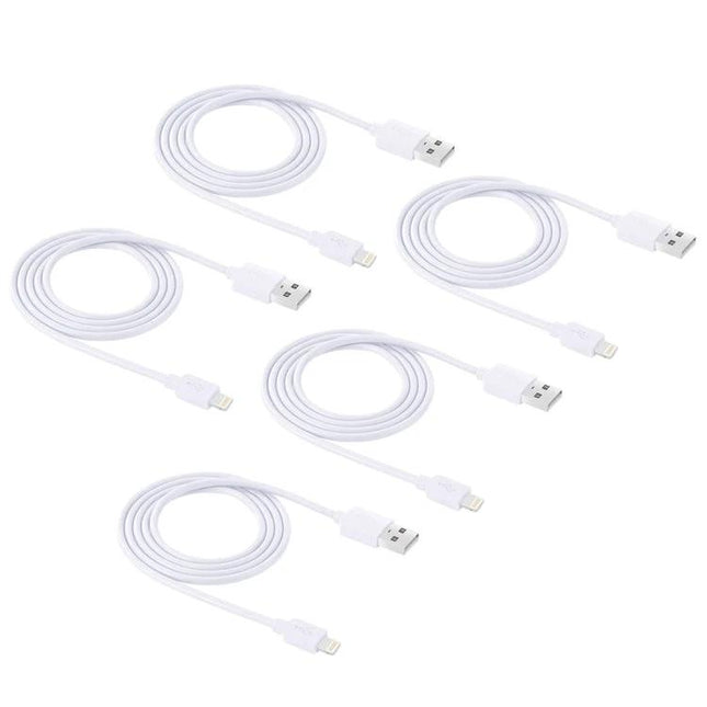 HAWEEL Cable for Everyday iPhone Charging and Syncing - white USB to Lightning cables shown coiled for charging, syncing, travel and work use