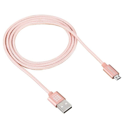 Reliable Cable for Daily Smartphone Charging and Syncing - pink braided USB to micro-USB with pure copper conductor for charging and syncing