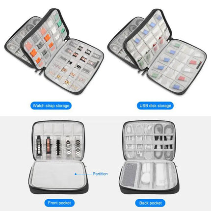 HAWEEL Watch Band Organizer Case Size L Cable Earphones Box