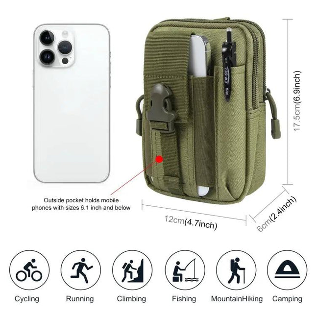 Haweel Hiking Belt Waist Bag 7 Inch Phone Pouch For Outdoor Use