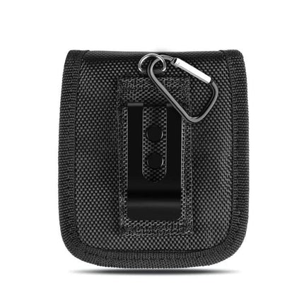 Nylon Belt Clip Pouch for 7.0 Inch Flip Phones for Everyday Carry - Black Durable Nylon Oxford With Padded Interior And Clip