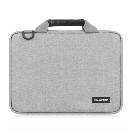 HAWEEL Briefcase Crossbody Laptop Bag for 15-16 Inch Laptops - grey waterproof polyester case with handle and logo