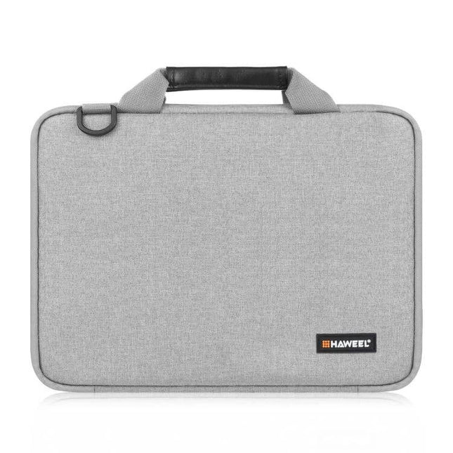 HAWEEL Briefcase Crossbody Laptop Bag for 15-16 Inch Laptops - grey waterproof polyester case with handle and logo