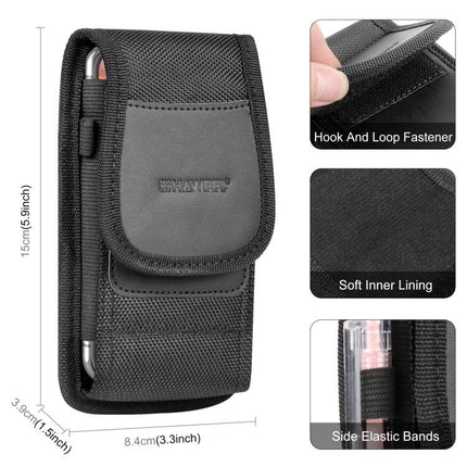 Haweel Vertical 4.7 Inch Nylon Phone Belt Pouch With Card Slot black nylon oxford pouch with soft interior and belt loop