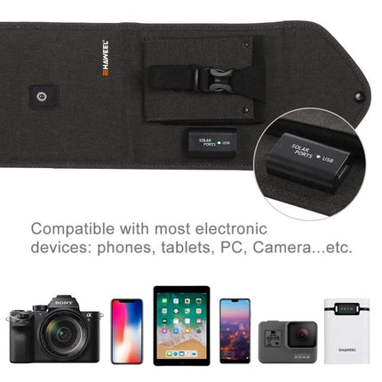 HAWEEL Portable Foldable Solar Charger for Travel and Outdoors charging phones tablets and cameras on the go