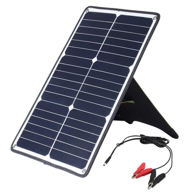HAWEEL Portable Solar Panel Charger with USB Port for Devices angled portable solar panel with USB and DC clips for camping and emergency charging