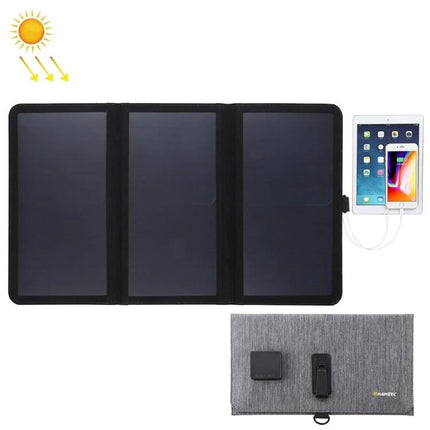 HAWEEL Foldable Ultrathin Solar Panel Charger for Portable Power charging phone and tablet from sunlight, foldable carry case included