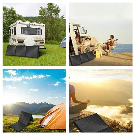 HAWEEL 60W Foldable Solar Panel for Travel Charging powering devices at campsite, RV, beach and hiking with monocrystalline panels
