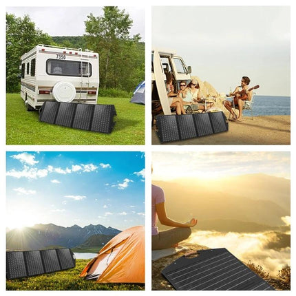 HAWEEL 100W Foldable Solar Panel Charger for Travel Use charging devices at campsite and beach with foldable monocrystalline panels