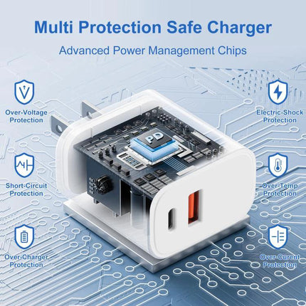 HAWEEL USB Charger for Powering Devices in Daily Life dual-port charger with PD chip and multi-protection features