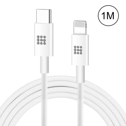 HAWEEL Type-C Cable for Everyday iPhone and iPad Charging – 1M white TPE shielded cable with USB-C to Lightning connectors