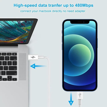 HAWEEL Type-C Cable for Everyday iPhone and iPad Charging – white TPE high-speed charging and data transfer between MacBook and iPhone