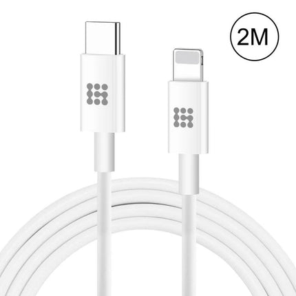 HAWEEL Charging Cable for Daily iPhone and iPad Essentials – 2M white USB-C to Lightning cable for home, travel, bedside charging