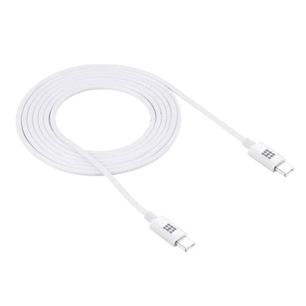 HAWEEL USB-C Charging Cable for Daily Device Needs - white USB-C to USB-C cable for charging and data transfer, coiled flat design