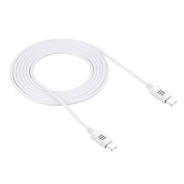 HAWEEL USB-C Charging Cable for Daily Device Needs - white USB-C to USB-C cable for charging and data transfer, coiled flat design