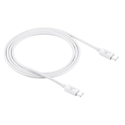 HAWEEL USB-C Cable for Everyday Device Charging Needs - white TPE USB-C to USB-C cable coiled for reliable daily charging