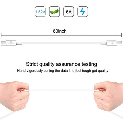 HAWEEL USB-C Cable for Everyday Device Charging Needs – 60 inch durable TPE cable with 6A fast charge, strict quality assurance testing