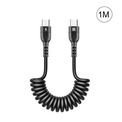 HAWEEL USB-C Charging Cable for Daily Phone Essentials coiled 1M black durable daily charging cable
