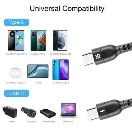 HAWEEL USB-C Charging Cable for Daily Phone Essentials showing Type-C compatibility with phones, tablets and chargers