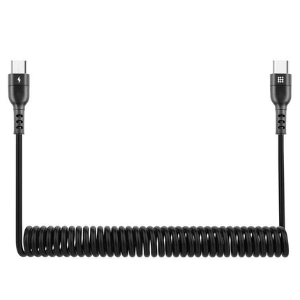 HAWEEL USB-C Cable for Everyday Phone Charging Needs - black coiled USB-C charging cable for work, commute and travel, durable reliable connection