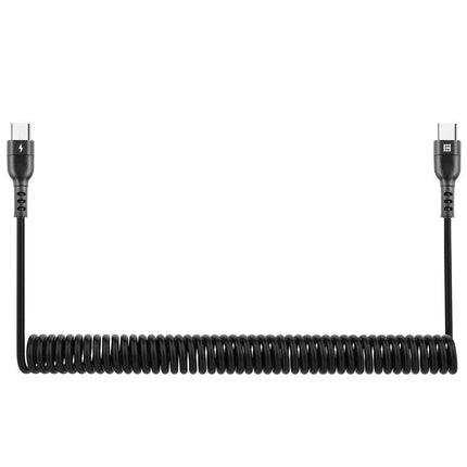 HAWEEL USB-C Cable for Everyday Device Charging Needs - coiled black USB-C to USB-C cable for commuting, desk, and travel charging