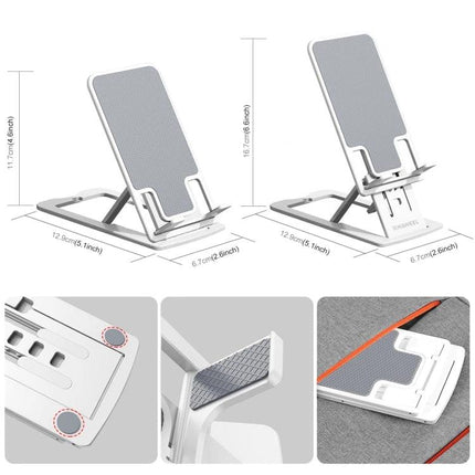 HAWEEL Holder for Steady Device Support on Your Desk — adjustable white foldable phone and tablet stand on desk
