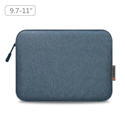HAWEEL Protective Sleeve Case for 9.7 to 11 Inch Tablets in blue polyester with zipper, slim padded sleeve for commuting and travel
