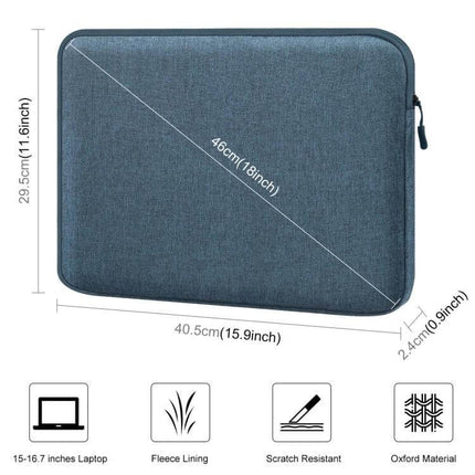 HAWEEL Zippered Laptop Sleeve Case for 15-16.7 Inch Devices slim charcoal grey protective sleeve with zipper and dimensions shown