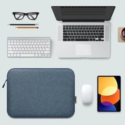 HAWEEL Zippered Laptop Sleeve Case for 15-16.7 Inch Devices slim protective blue sleeve with laptop, keyboard, mouse and tablet