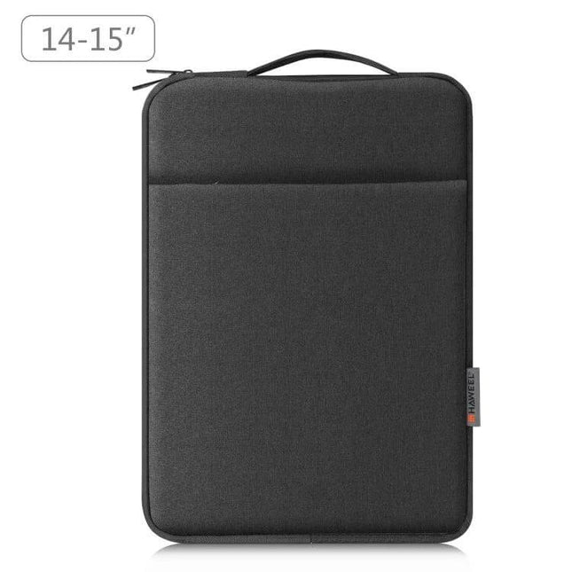 HAWEEL Protective Laptop Sleeve with Handle for 14-15 Inch Devices - Black durable slim sleeve with handle, front pocket and zipper for commuting