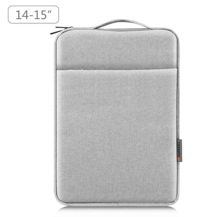 HAWEEL Protective Laptop Sleeve with Handle for 14-15 Inch Devices - gray fabric sleeve with front pocket and top handle for commuting