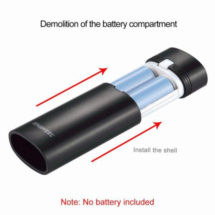 Build Your Own HAWEEL Power Bank for Daily Phone Use - disassembled battery compartment showing two removable cells and shell installation, no batteries included