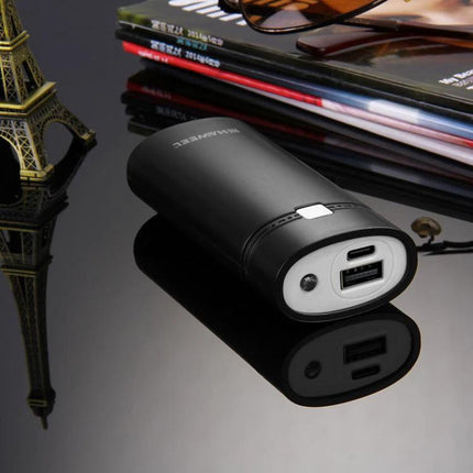 Build Your Own HAWEEL Power Bank for Daily Phone Use - compact black assembled kit on table with USB ports