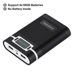 DIY 10000mAh Power Bank Case for 4 x 18650 Batteries with Dual USB Outputs & LCD Display - Compatible with iPhone, Samsung, Google, Huawei, and More