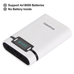 DIY 10000mAh Power Bank Case for 4 x 18650 Batteries with Dual USB Outputs & LCD Display - Compatible with iPhone, Samsung, Google, Huawei, and More