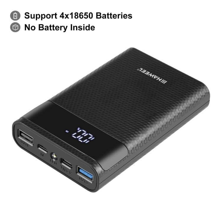 DIY 12000mAh Power Bank Shell with Dual USB Output & LCD Display - Compatible with 4x 18650 Batteries (Batteries Not Included)